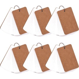 6 Pack Blank Flash Cards,300 Study Cards with Binder Ring Kraft Paper Scratch Memo Note Pads/DIY Greeting/Bookmark, 5.5 x 9 cm