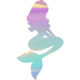 NBFU Decals Beautiful Mermaid 1 (Holographic Opal Purple) (Set of 2) Premium Waterproof Vinyl Decal Stickers for Laptop Phone Accessory Helmet Car Window Bumper Mug Tuber Cup Door Wall Decoration