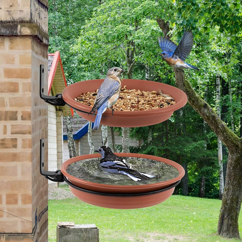 Grantop Set of 3 Bird Feeders and Bird Bath Set,