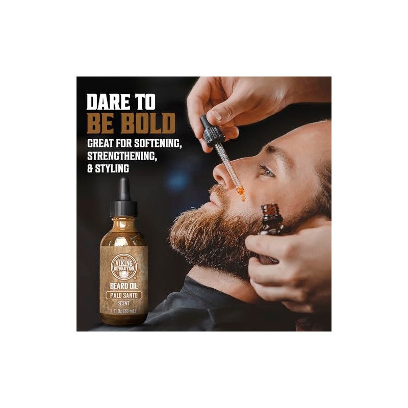 Aceite Palo Santo Barba Hombres Natural Argán Jojoba Suavizante Fortalece
