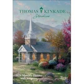 Thomas Kinkade Studios 12-Month 2024 Monthly Pocket Planner Calendar with Scripture