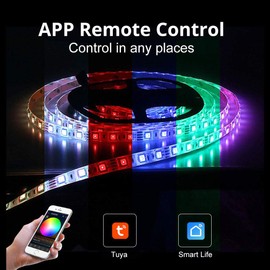 YI LIGHTING - Smart Wi-Fi RGB LED Strip Lights, Music Synced, Color Changing with Remote, App Control for Bedroom Home TV Bar (65.6 FT)