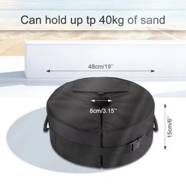 Flagest Parasol Base Weights Bag, Heavy Duty Umbrella Sand Base Up to 88lb,Side Opening Sturdy Sunshade Base Stand Sandbags,Outdoor Parasol Weights Holder, Adjustable Diameter for All Kinds of Parasol
