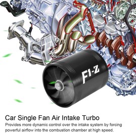 Aramox Car Air Intake Turbonator Dual Fan Turbine Super Gas Fuel Saver Turbo (Black)