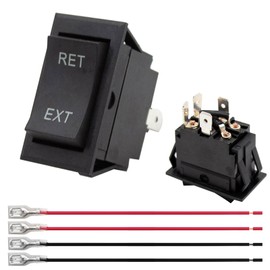 Hoypeyfiy 4/6 Pin Jack Rocker Switch,Momentary Automatic Reset Reverse Polarity Power Switch20A 12V, Winch Switch Reverse Control DPDT for RV,Trailer,Jack,KCD2-7-223-4P-X,KCD2-7-223-6P-X (4 Pin)