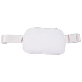 Sports Waist Belt Pouch Large Capacity Adjusting Sporting Waist Belt Bag for Travelling 60‑120CM White