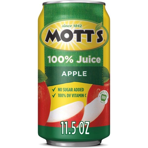 Mott's 100% Original Apple Juice, 11.5 Fluid Ounce Cans, 24 Count