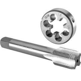 Burkit 13/16"-16 UN Tap and Die Set, 13/16 x 16 UN Machine Thread Tap and Round Die Right Hand