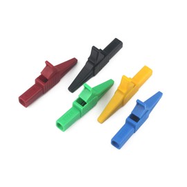 Aofan Insulative Full Protective Crocodile Clips 4mm 32A 1500V Test Lead Alligator Clip for Multimetersand Clampmeters Test (5 colors) 5Pcs