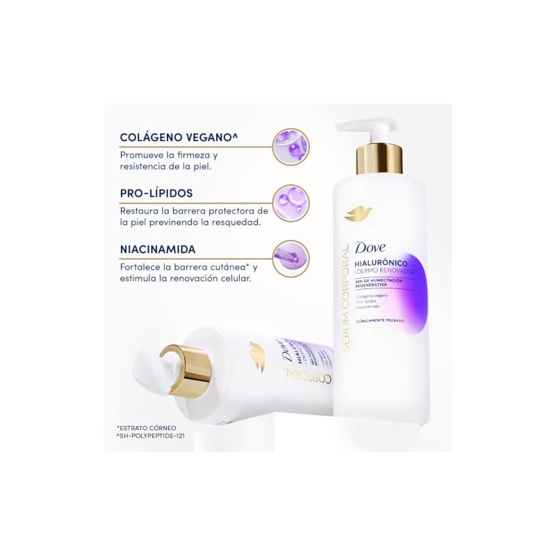 DOVE Sérum Corporal en Crema Dermo Renovador con Ácido Hialurónico