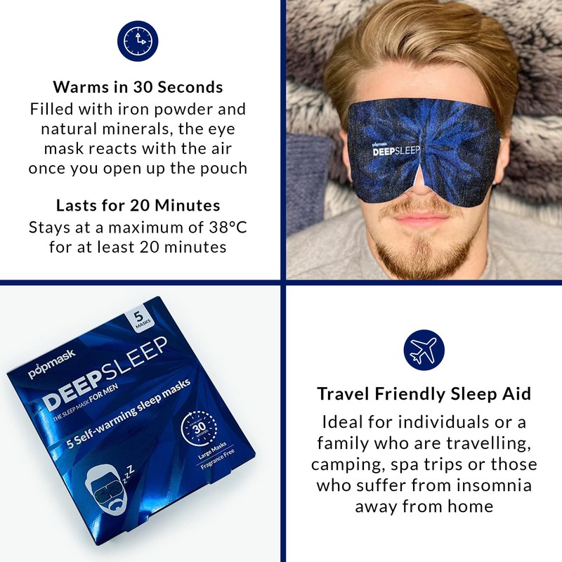 Popmask Deep Sleep Large Self Heating Eye Mask for Sleeping