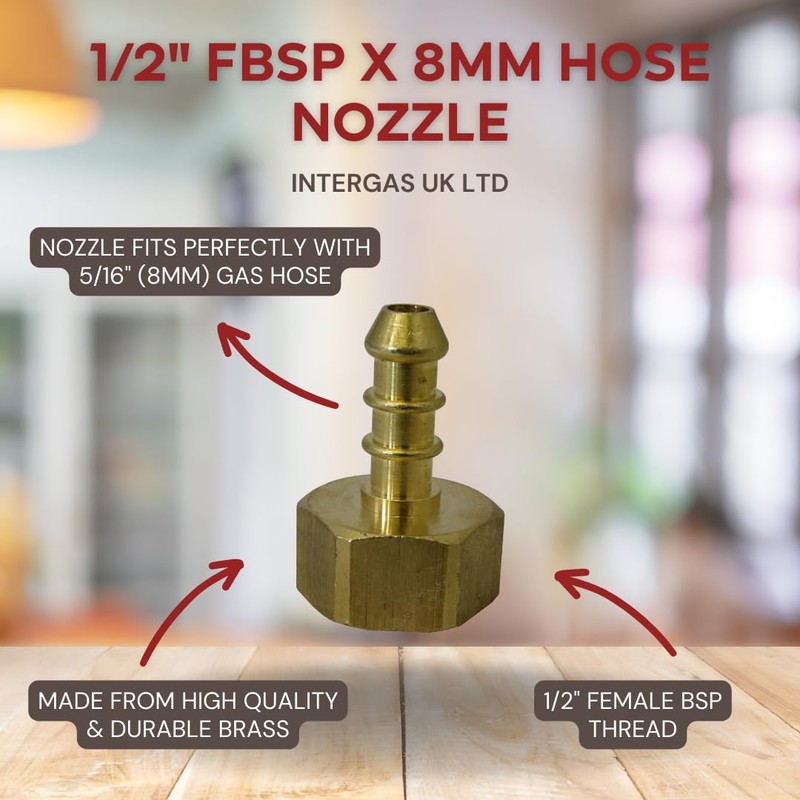 qcl British Made 1/2" BSP FEMALE FITTING TO LPG FULHAM