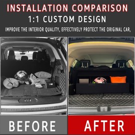 RAHALOY Custom Fit Trunk Organizer for Honda Pilot 2016-2026 SUV, 43.3 Inch Extra Long Foldable Cargo Storage Box with Suede Fabric, Multi-Compartment Organizer for Family Travel, Sports & Groceries