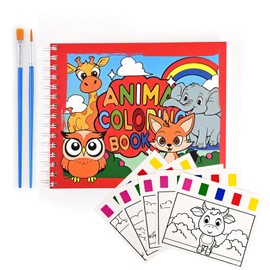 Water Painting Book for Toddlers 1-3, Mess Free 30 Pages Coloring Book with 2 Brushes, Fun Arts & Crafts Gift for Kids