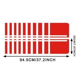 TOMALL 1 Pair Car Hood Racing Stripe Vinyl Decals for Car Auto Modified Sport Style Stripe Graphic Stickers Waterproof Decorations for Pickup Vehicle SUV Truck Off-Road (Red)