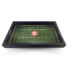 Fan Creations Alabama Crimson Tide Football Field Tray- Distressed Wood, Team Logo Decorative Gameday Server with Handles for Food & Drink- Tabletop Organizer - Show Your Crimson Tide Pride