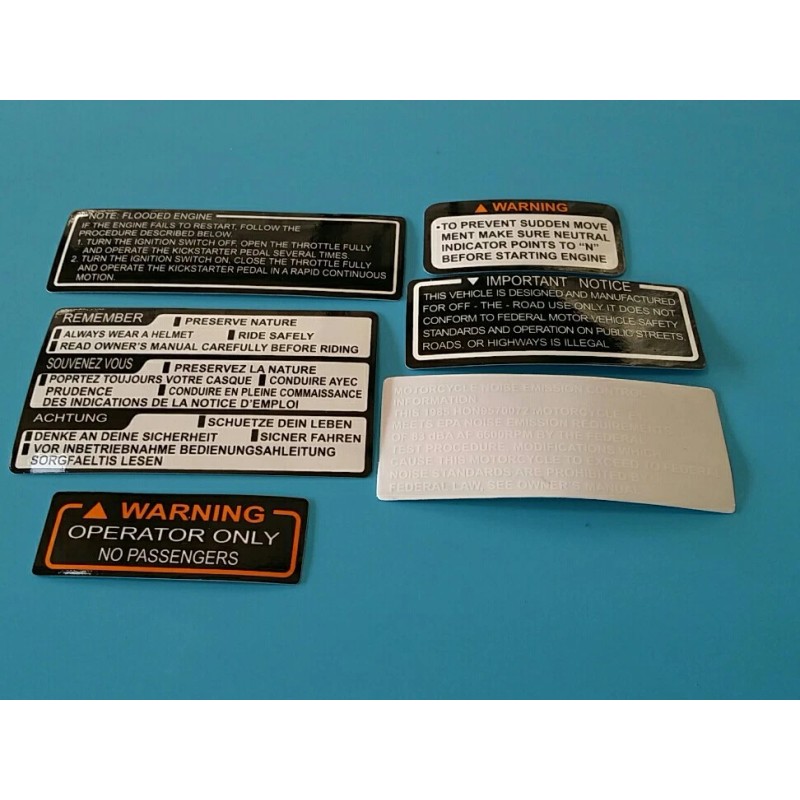 HONDA ATC70 1984 MODEL DECAL GRAPHIC SET (10 DECALS) (#*h03)