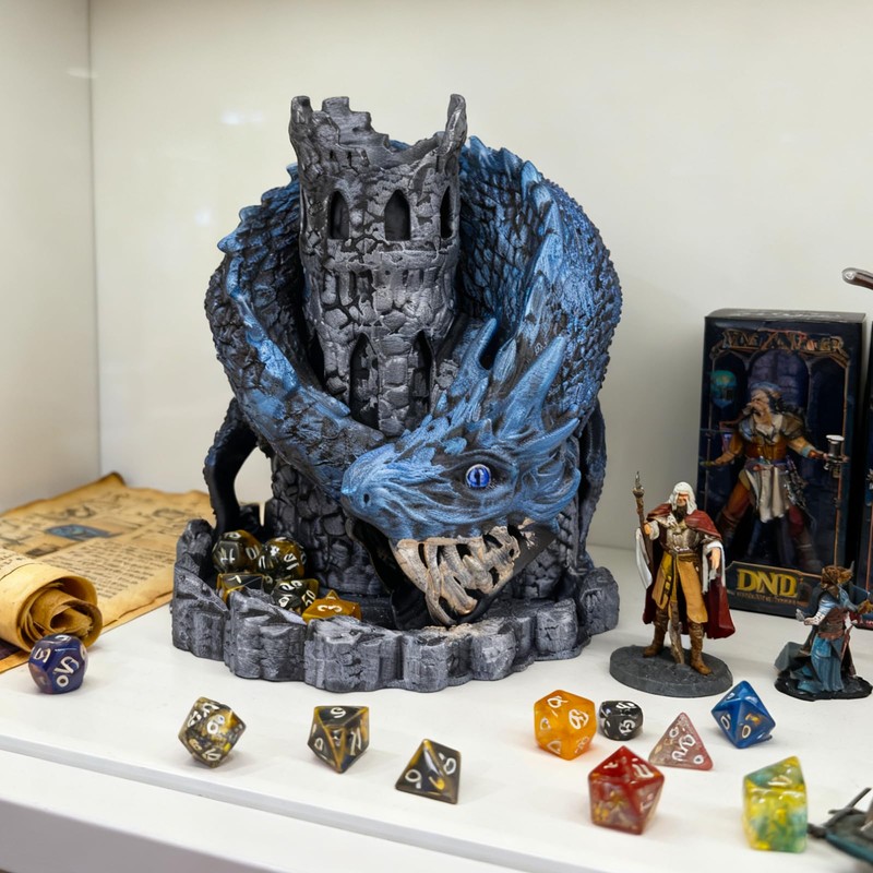 Blue Dragon Castle Dice Tower,for Tabletop Games,D&D and RPG Games,Dungeons