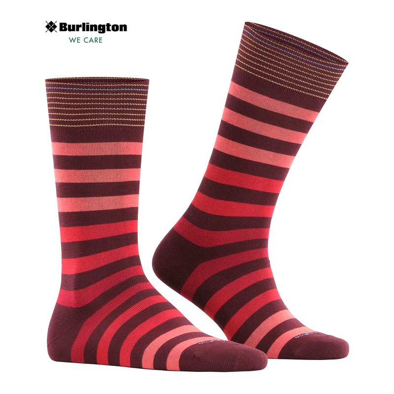 Burlington Blackpool Socks Opaque Cotton (Organic), Red Coral Red 8006