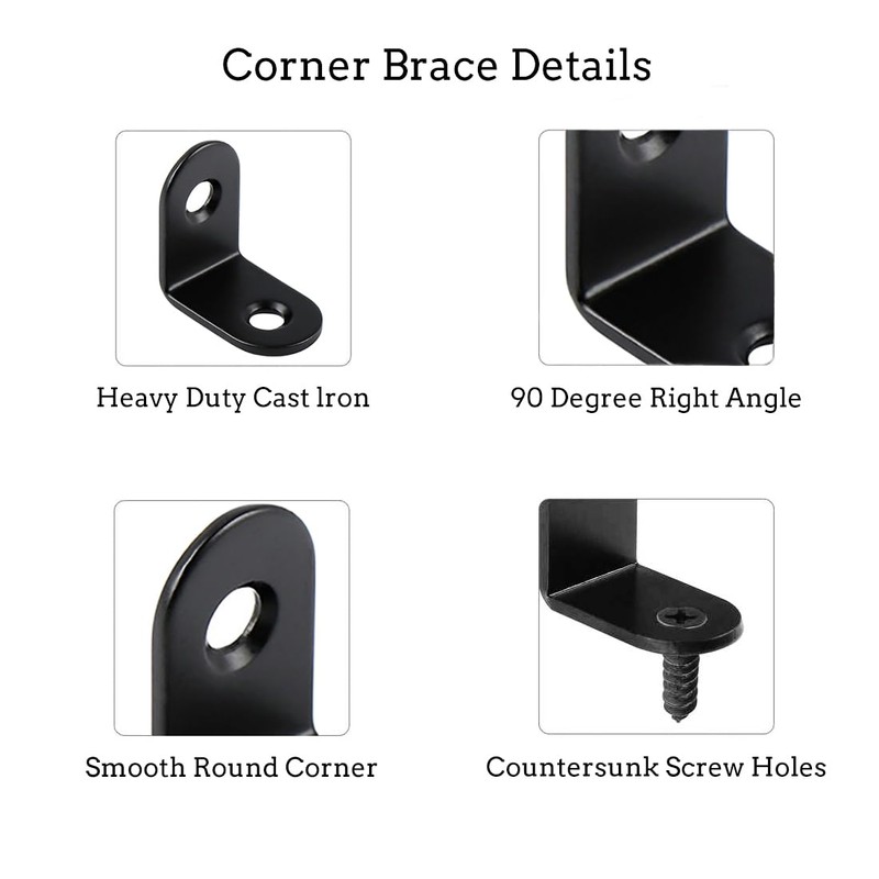 24Pcs L Brackets Corner Bracket Sets, 90 Degree Right Angle
