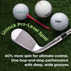 Polara Ultimate Spin Wedge Golf Club – Precision Pitching, One-Hop-and-Stop Control with Deep Grooves and Gear Effect – High-Spin Golf Wedges – Right Handed Satin Nickel Chromium, 56 Degree Loft