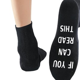 Lakatay If You Can Read This Teacher is Off Duty Funky Socks Teacher's Gift for Holiday Novelty Cotton Socks Gaming Socks Soft Unisex Sock Funny Christmas Gifts for Men Women Teacher