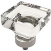 5 Pack - Cosmas 6377SN-C Satin Nickel Cabinet Hardware Square Knob with Clear Glass - 1-3/8" Square