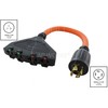 AC WORKS L14-20P 20Amp 4-Prong Generator Locking Plug to (4)