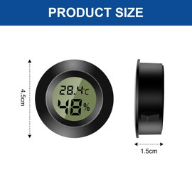5PCS Mini Digital Indoor Thermometer, Digital Hygrometer, Temperature and Humidity Monitor for Home, Children's Room, Guitar Incubator, Reptiles, Car Greenhouse, Black