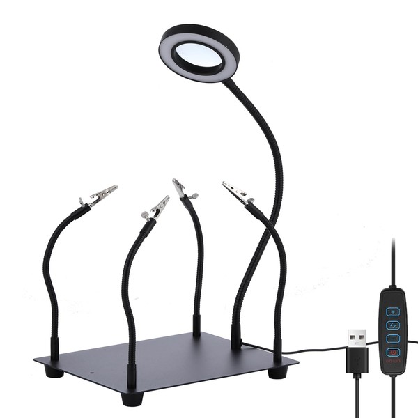 Helping Hands Soldering Station Tool with 6X Magnifying Glass, Dimmable
