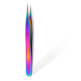 PRECISE CANADA: STAINLESS STEEL JEWELER STYLE TWEEZERS #3 MULTI TITANIUM RAINBOW COLOR FINE POINT