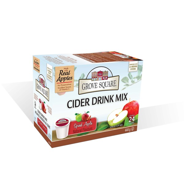 Grove Square Apple Cider Mix, Spiced, 24 Single Serve Cups, Packaging may vary