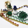 Length15 Yards，Width4cm/1.97Inch, Gold Green Sequin lace Trim Trim Craft Ribbon