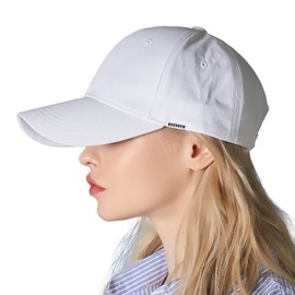 VARZAR Bazaar Metal Tip Over Fit Ball Cap 2 Colors Unisex Hat, Korean Brand, Korean Fashion Hat, UV Protection, Deep, Small Face Effect, SNS Topic, Celebrity Wear, white, 56 to 60 cm
