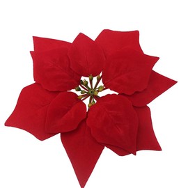 Lorigun 8" Artificial Poinsettia Fake Christmas Flowers Red Silk Realistic Flowers Christmas Tree Ornaments Decoration Xmas Wreaths Decor 12 Pcs Fake Flowers Heads
