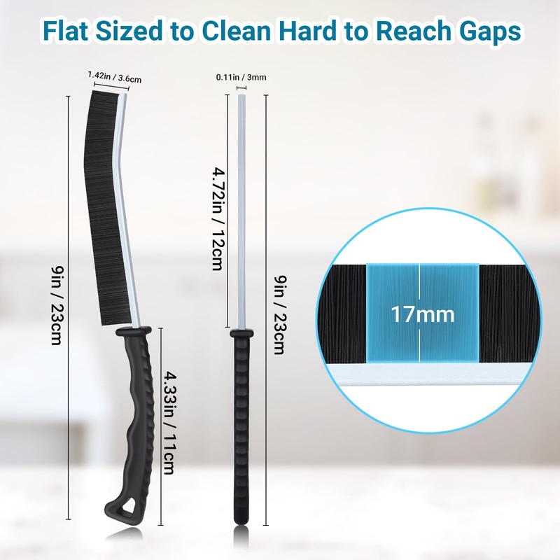 Alyvisun 3 Pack Hard Bristle Crevice Tool Gap, Thin Cleaning