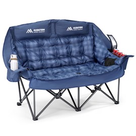 Padded Double Camping Chair High Back 2 Person Camping Chair Blue