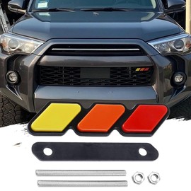 Car Front Grille Badge en Tri-Color Grille Fit Badge Badge Emblem Sticker Decal Auto Car Accessories Replacement for 4Runner Tundra Sequoia Rav4 Highlander Car Styling Label Replacement Dress Up