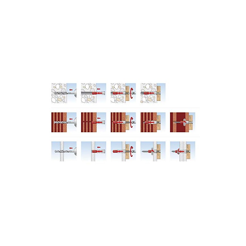 fischer DuoPower 1/4" x 1-3/16" S PH, 50 Plugs &