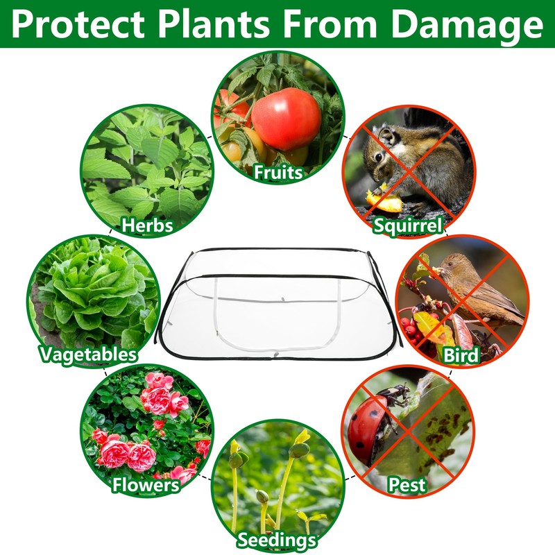 45" x 22" x 16" Pop Up Garden Rows Plants