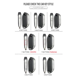 ontto TPU Car Key fob Cover fit for KIA EV5 EV3 EV6 EV9 Electric Syros K4 Carnival 2025 Sorento Telluride 2024 2023 Key Holder Smart case Shell Keyring Keychain Accessories 7 Buttons Doors Black