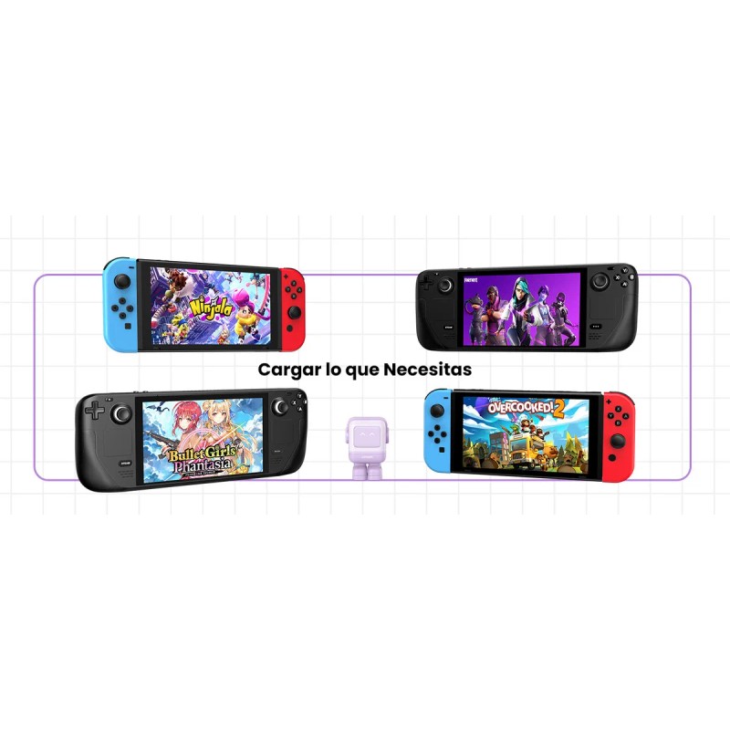 Cargador Ugreen Nexode Robot Gan Fast Charger 65w Purple Color