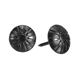 uxcell Upholstery Tack Nail Pins Furniture, 100Pcs 16x20mm Thumb Tack Pins Assortment Kit Carbon Steel for Home Sofa DIY Decorative Nail Heads Nails, Black