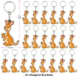 KeeStar 24 Pack Kangaroo Keychain Party Favors for Baby Shower Goodie Bag Fillers, Woodland Animal Themed Party, Birthday, School Carnival Rewards, Classroom Prize