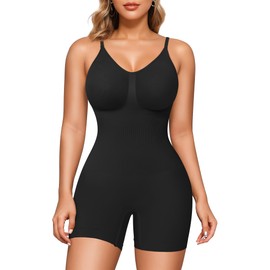 Nebility Shapewear Bodysuit for Women Tummy Control Body Suit Seamless Sculpting Body Shaper Mid Thigh Shorts