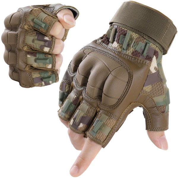 WTACTFUL Fingerless Gloves for Men Airsoft Paintball Bike Cycling Motorcycle