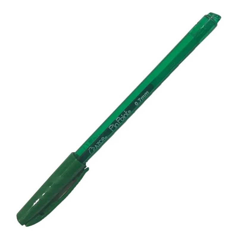 Bolígrafo Azor Pinpoint Verde Punto Aguja 0.7mm 12pzs