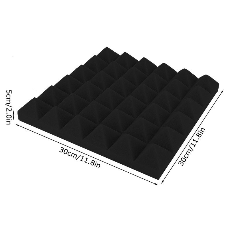 6Pcs Pyramid Shape Sound Absorbing Foam Acoustic Panels Soundproofing Foam