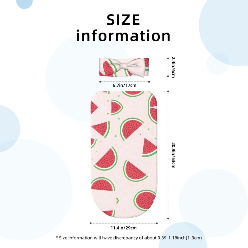 WZYCWB Pink Watermelon Baby Girl Swaddle Set, Newborn Receiving Blanket