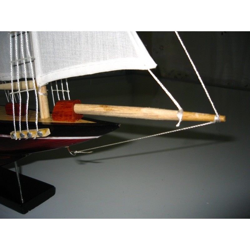 Atlantic Hand Made Wooden Model Sailing Ship 14" White Sail